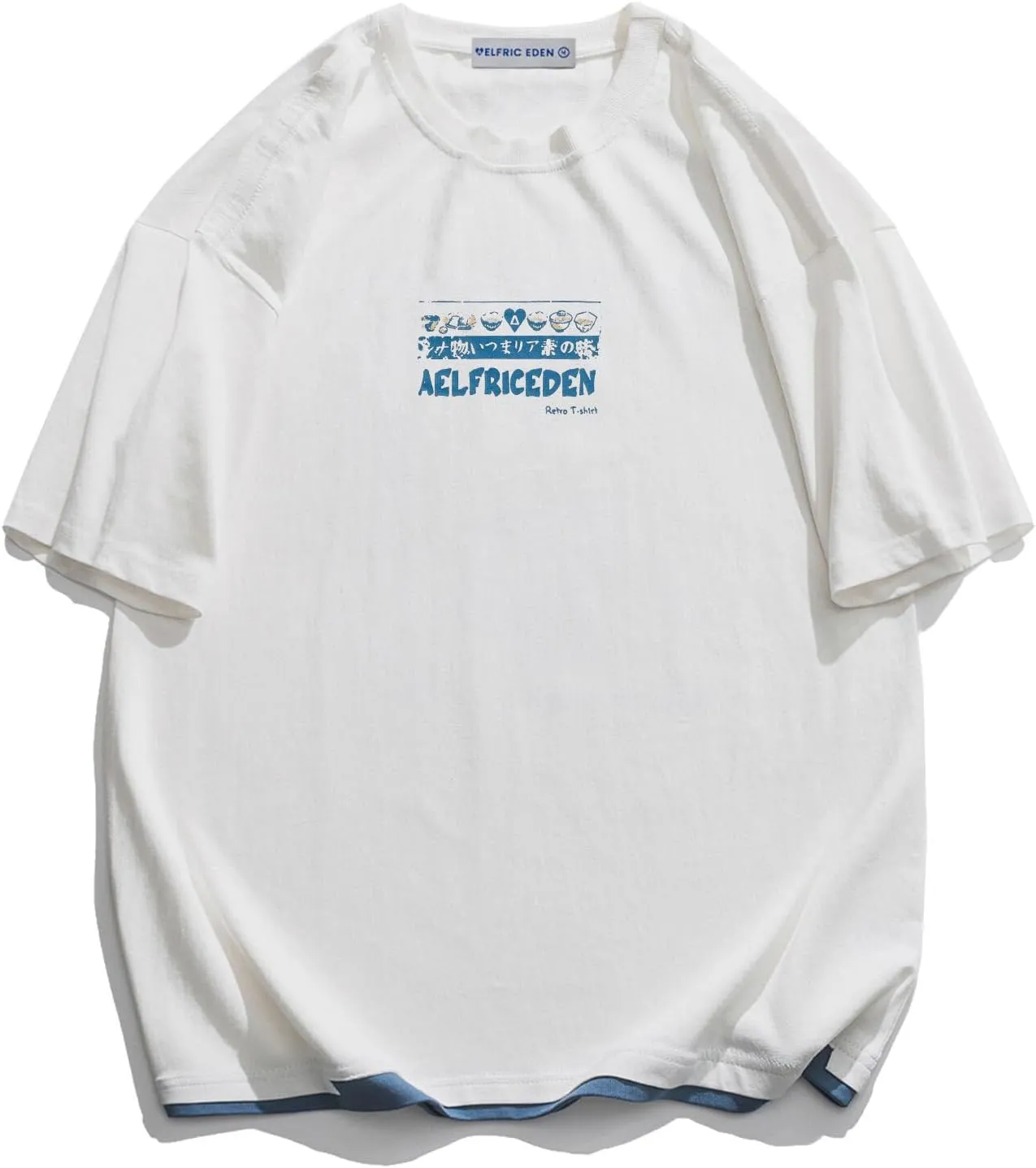 Aelfric Eden Mens 90s Vintage Oversized Shirts Unisex Harajuku T Shirt Print Graphic Tees Casual Summer Streetwear Top