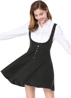 Allegra K Women's Cottagecore Dress Spaghetti Strap Pinafore Dresses for Women