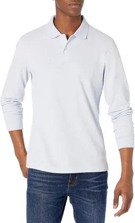Amazon Essentials Long-Sleeve Polo Shirt for Men, Slim Fit Pique