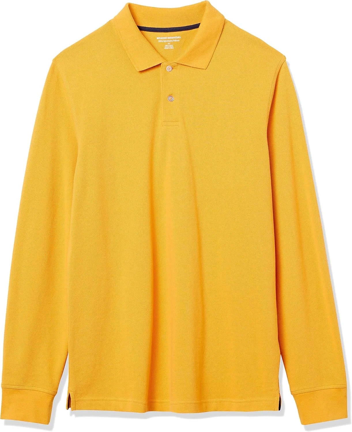Amazon Essentials Long-Sleeve Polo Shirt for Men, Slim Fit Pique