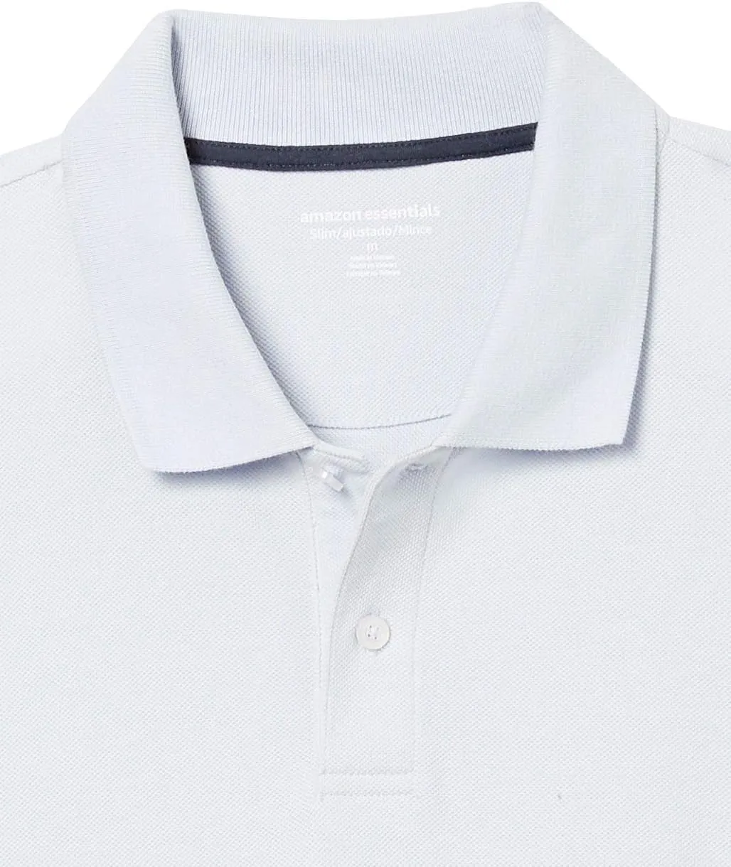 Amazon Essentials Long-Sleeve Polo Shirt for Men, Slim Fit Pique