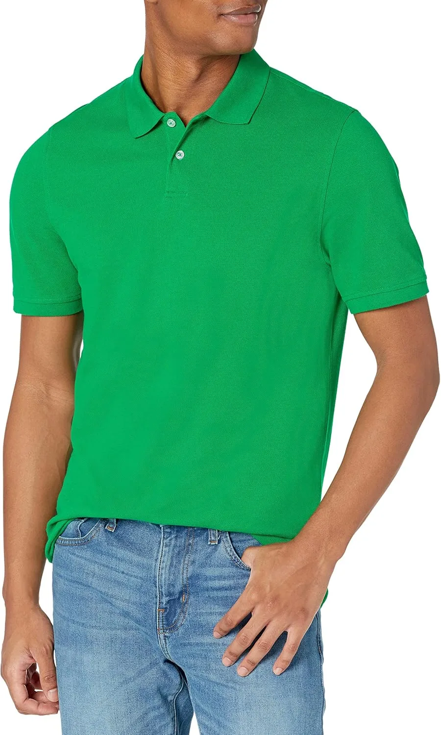 Amazon Essentials Men's Polo Shirts Short Sleeve, Slim-Fit Cotton Pique