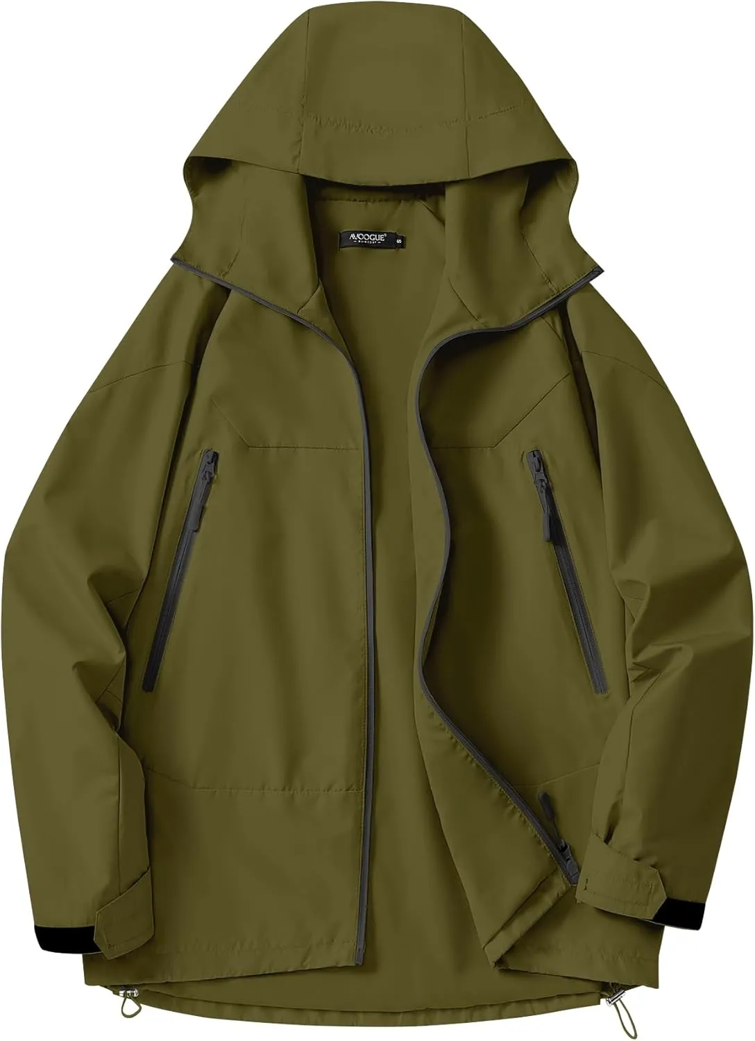 Avoogue Rain Jacket for Women Loose Fit Waterproof Lightweight Lined Rain Coat Hiking Windbreaker Jacket with Hood
