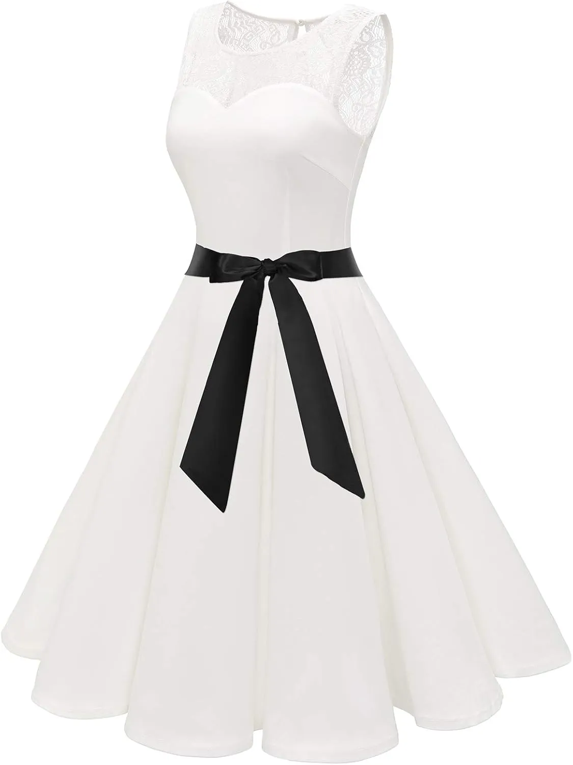 Bbonlinedress Women's 1950s Vintage Rockabilly Swing Dress Lace Cocktail Prom Party Wedding Guest Dress