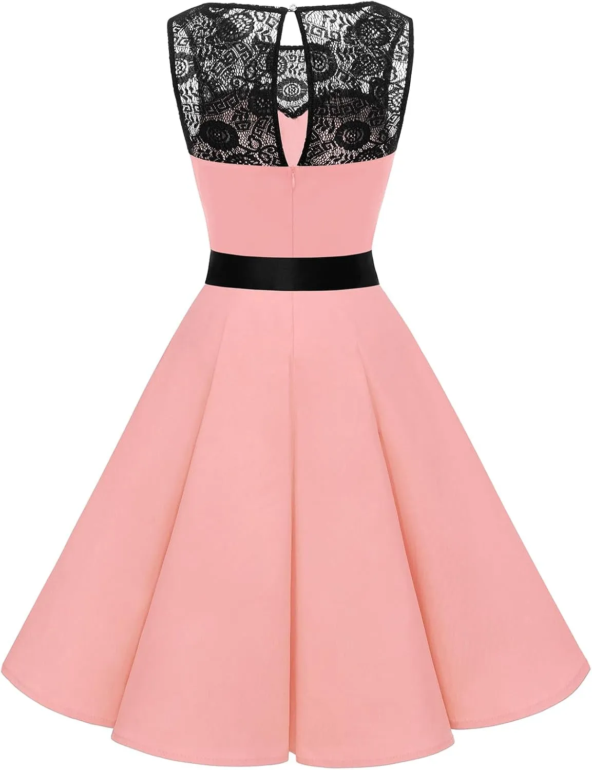 Bbonlinedress Women's 1950s Vintage Rockabilly Swing Dress Lace Cocktail Prom Party Wedding Guest Dress