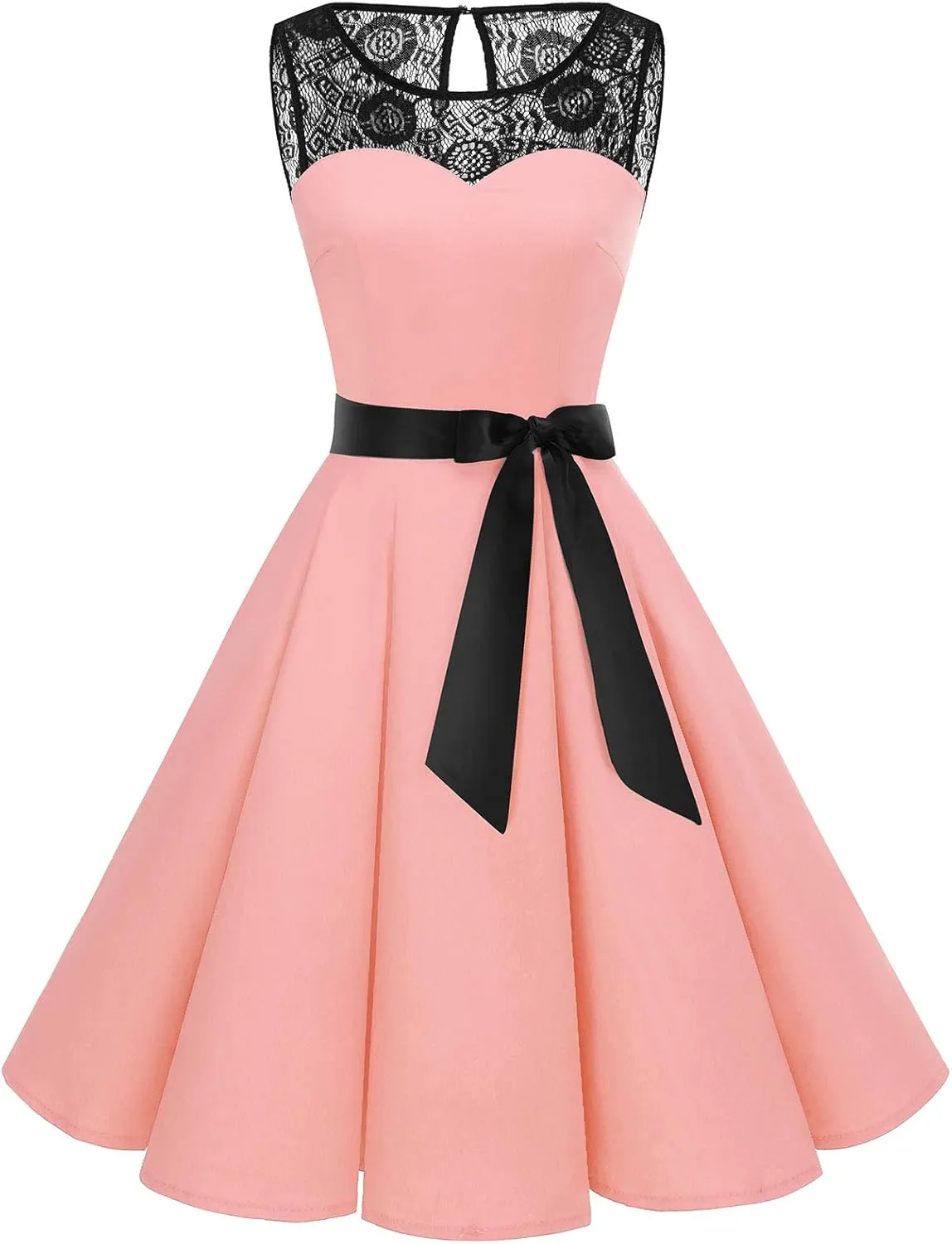 Bbonlinedress Women's 1950s Vintage Rockabilly Swing Dress Lace Cocktail Prom Party Wedding Guest Dress