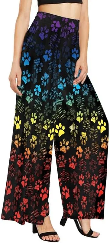 Blood Splatter Women's High Waist Pants Colorful Colorblock Beach Palazzo Long Pant Polka Dot Lounge Pant Trouser