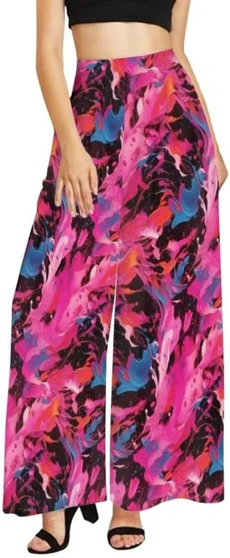 Blood Splatter Women's High Waist Pants Colorful Colorblock Beach Palazzo Long Pant Polka Dot Lounge Pant Trouser
