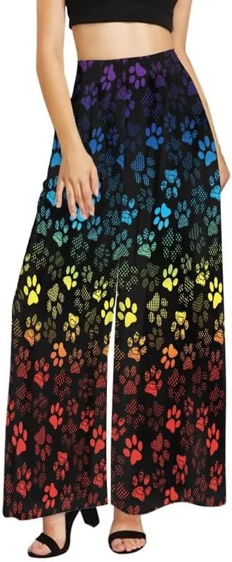 Blood Splatter Women's High Waist Pants Colorful Colorblock Beach Palazzo Long Pant Polka Dot Lounge Pant Trouser
