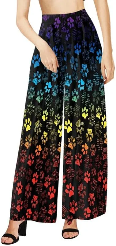 Blood Splatter Women's High Waist Pants Colorful Colorblock Beach Palazzo Long Pant Polka Dot Lounge Pant Trouser