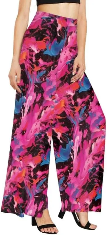 Blood Splatter Women's High Waist Pants Colorful Colorblock Beach Palazzo Long Pant Polka Dot Lounge Pant Trouser