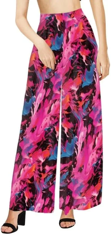 Blood Splatter Women's High Waist Pants Colorful Colorblock Beach Palazzo Long Pant Polka Dot Lounge Pant Trouser