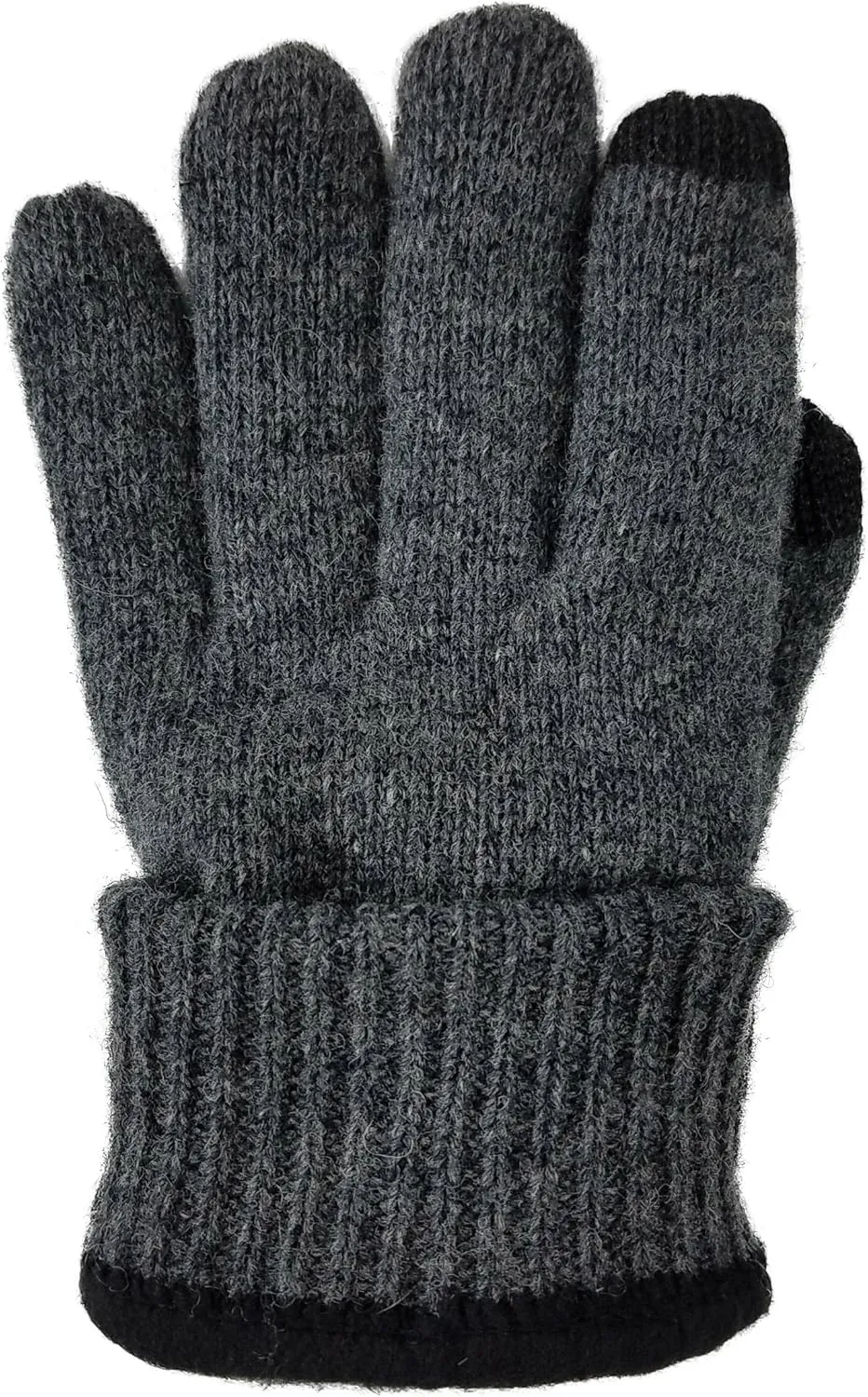 BRUCERIVER Men's Pure Wool Knitted Gloves with Thinsulate Lining