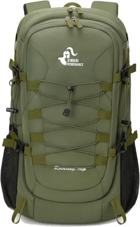 Bseash 40L Waterproof Hiking Camping Backpack with Rain Cover, Outdoor Sport Travel Bag Daypack for Climbing Skiing Cycling (Army Green)