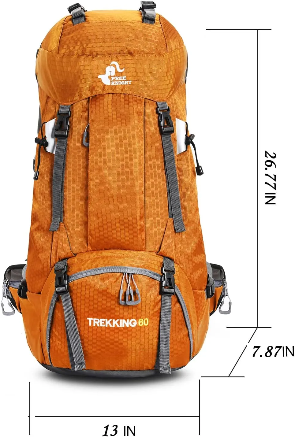 Bseash 60L Waterproof Hiking Camping Backpack with Rain Cover, Large Outdoor Sport Travel Daypack Rucksack for Climbing