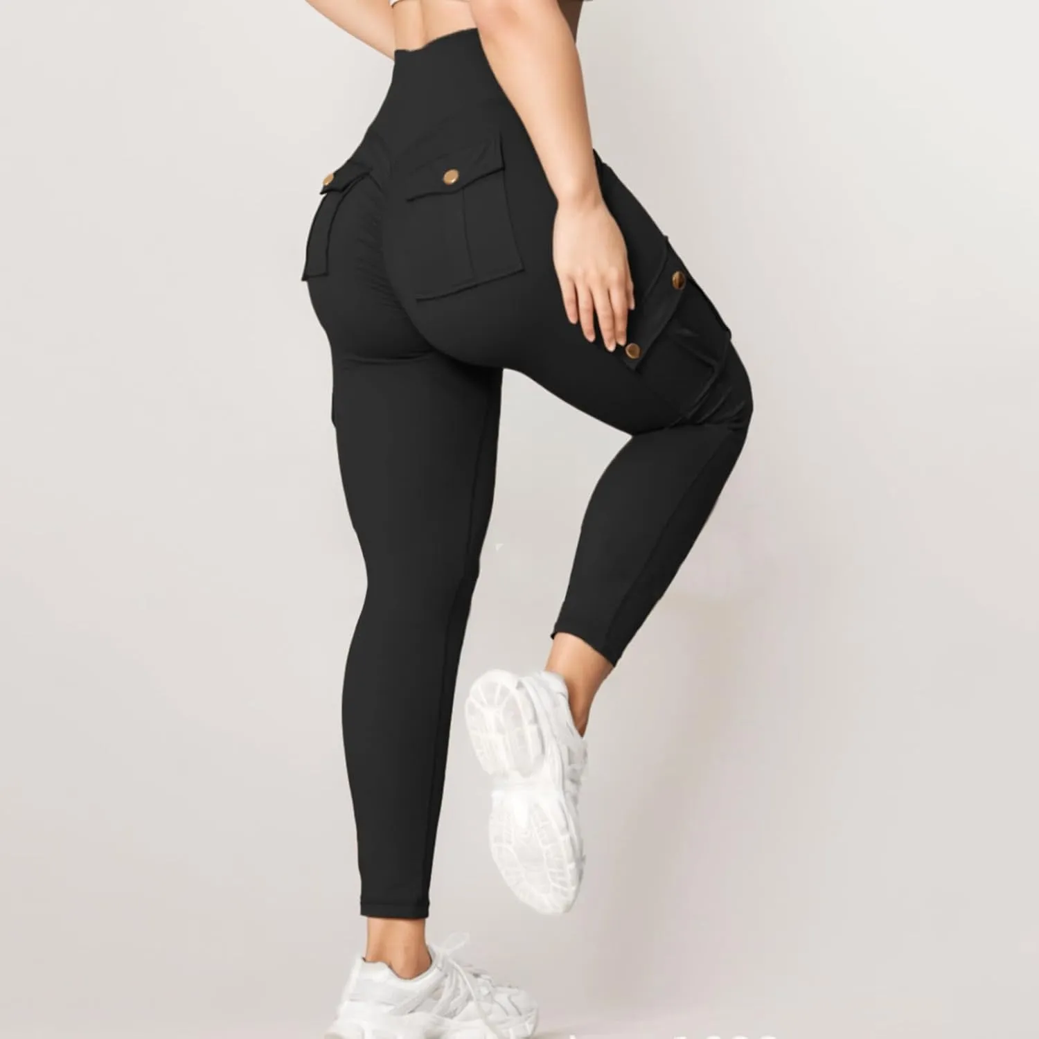 Cargo Leggings with Pockets for Women Plus Size High Waisted Tummy Control Leggings Scrunch Butt Lifting Yoga Pants