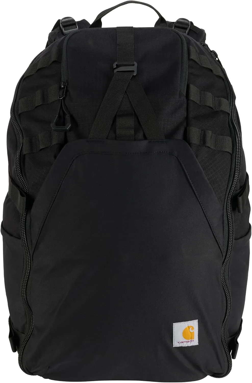 Carhartt 45L Nylon Internal Frame Hiking, Durable Camping & Backpacking Pack W/Hydration Port, Daypack for Men & Women, Black, One Size