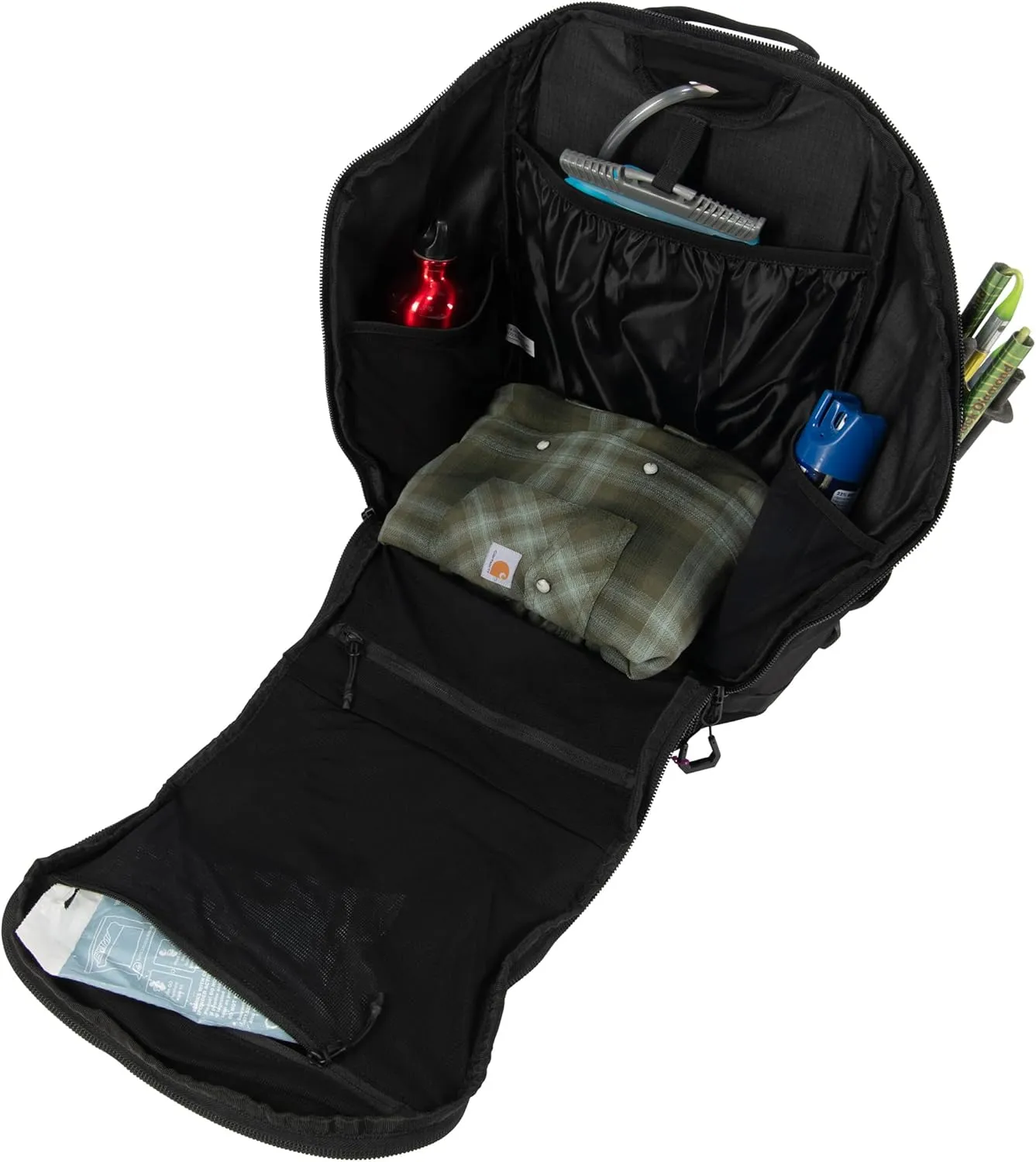 Carhartt 45L Nylon Internal Frame Hiking, Durable Camping & Backpacking Pack W/Hydration Port, Daypack for Men & Women, Black, One Size