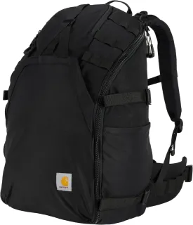 Carhartt 45L Nylon Internal Frame Hiking, Durable Camping & Backpacking Pack W/Hydration Port, Daypack for Men & Women, Black, One Size