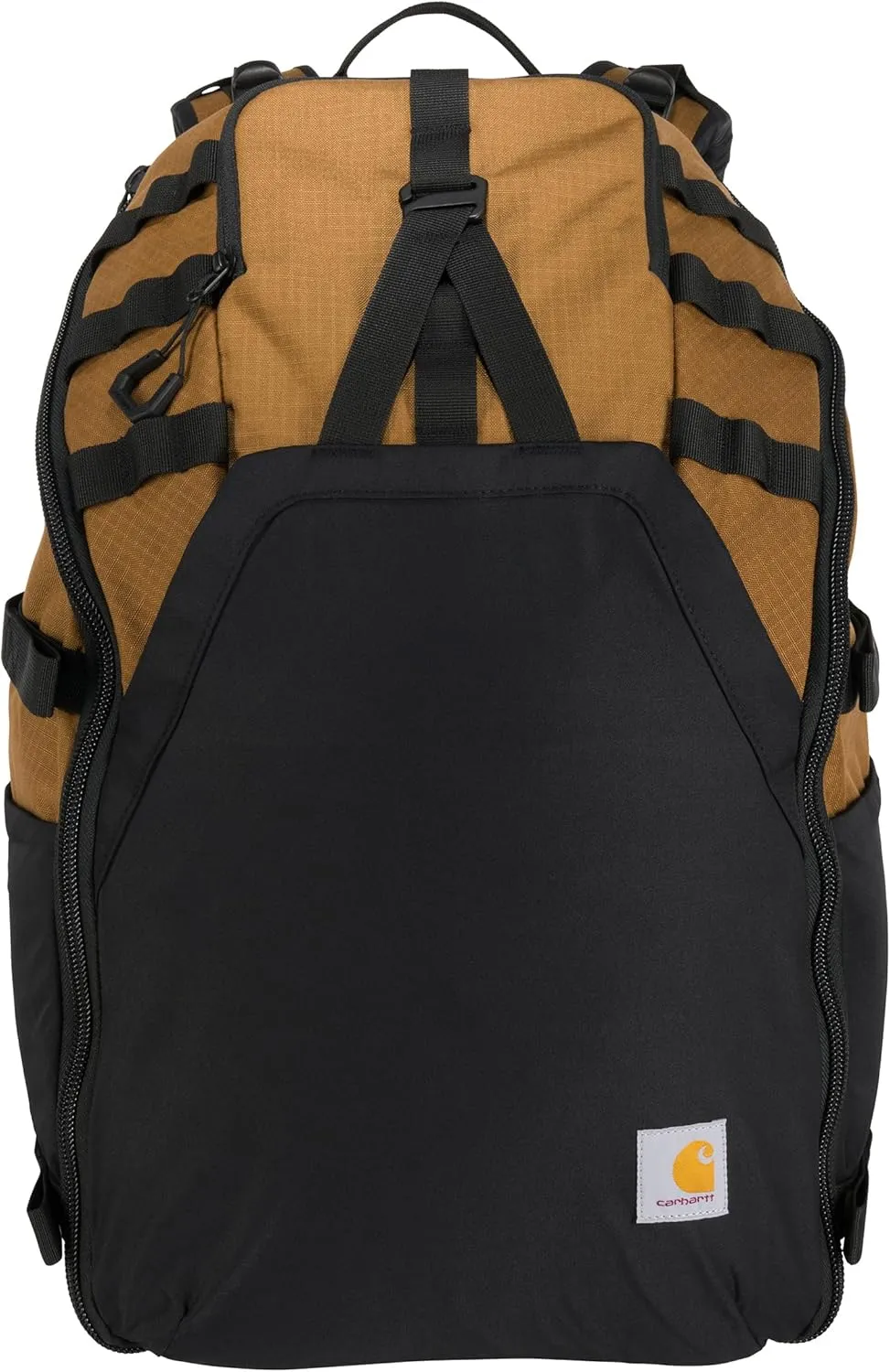 Carhartt 45L Nylon Internal Frame Hiking, Durable Camping & Backpacking Pack W/Hydration Port, Daypack for Men & Women, Brown, One Size