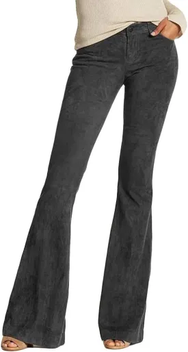 Comfy Yoga Pants High Waist Solid Flare Pants Stretchy Bell Bottom Trousers Plus Size