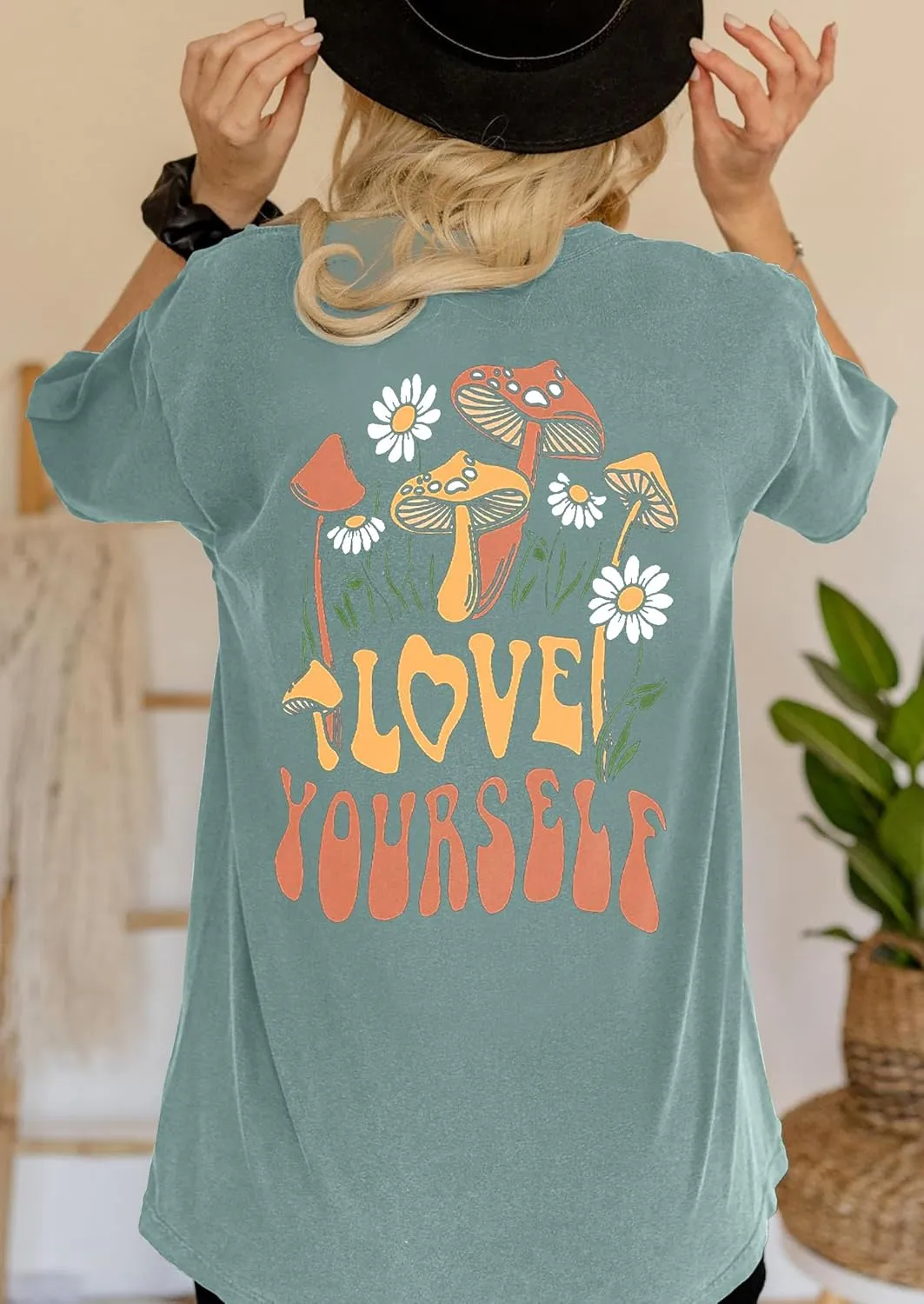 CSDAJIO Women's Trendy Oversized T Shirt Graphic Tee Crewneck Short Sleeve Loose Cute Going Out Summer Tops