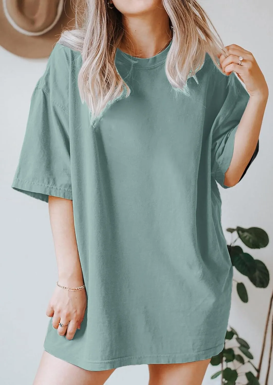 CSDAJIO Women's Trendy Oversized T Shirt Graphic Tee Crewneck Short Sleeve Loose Cute Going Out Summer Tops