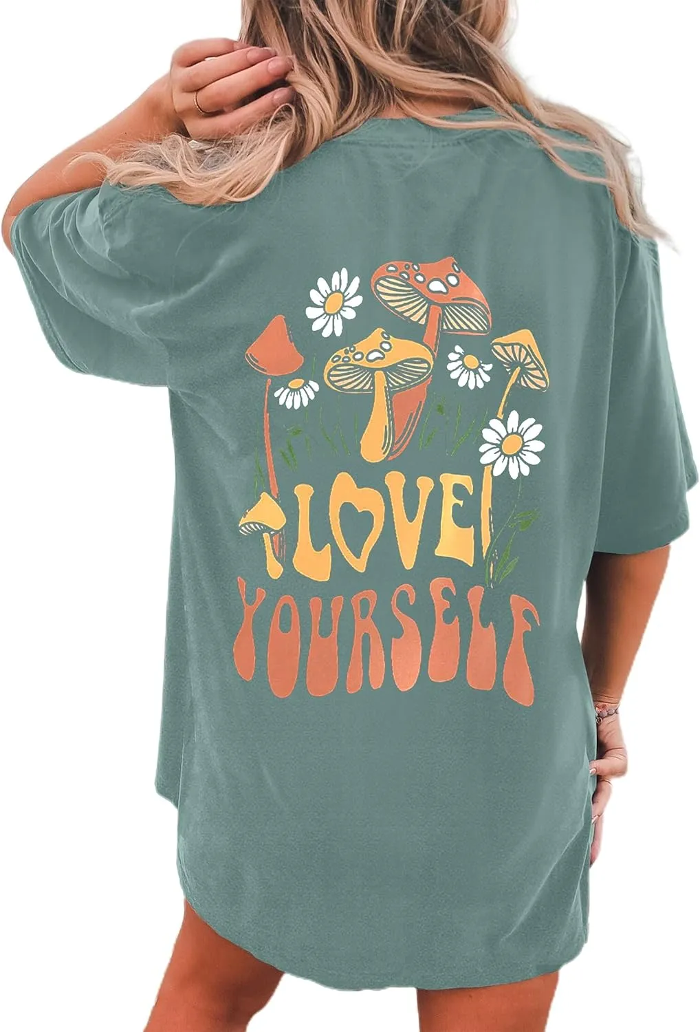 CSDAJIO Women's Trendy Oversized T Shirt Graphic Tee Crewneck Short Sleeve Loose Cute Going Out Summer Tops