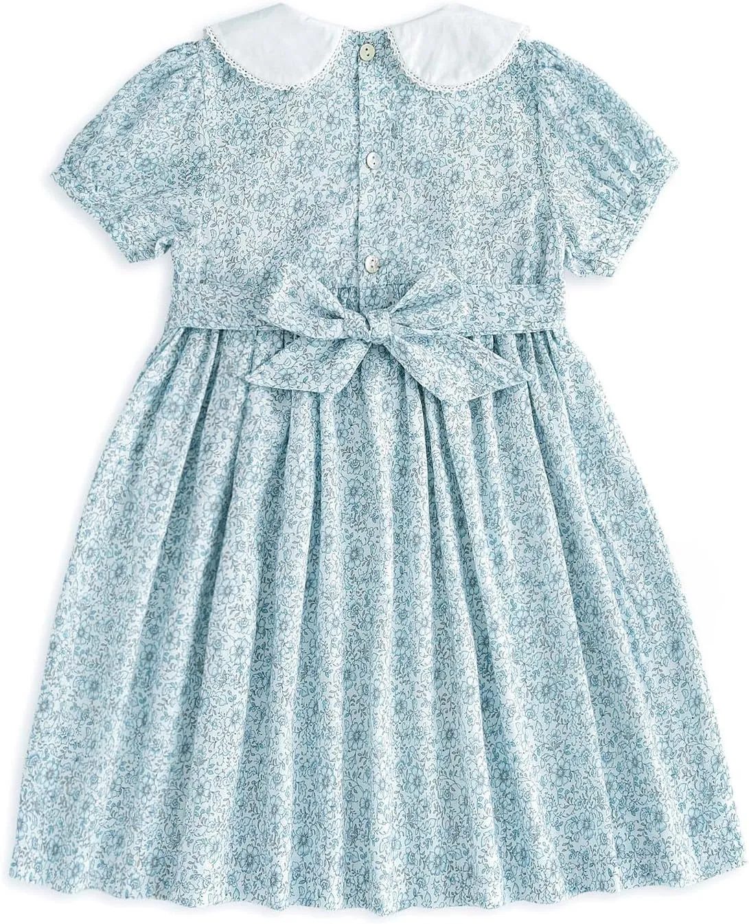 Curipeer Little Girls Summer Dress Floral Short Sleeve Cotton Casual Outfit Dress 12M-8Y