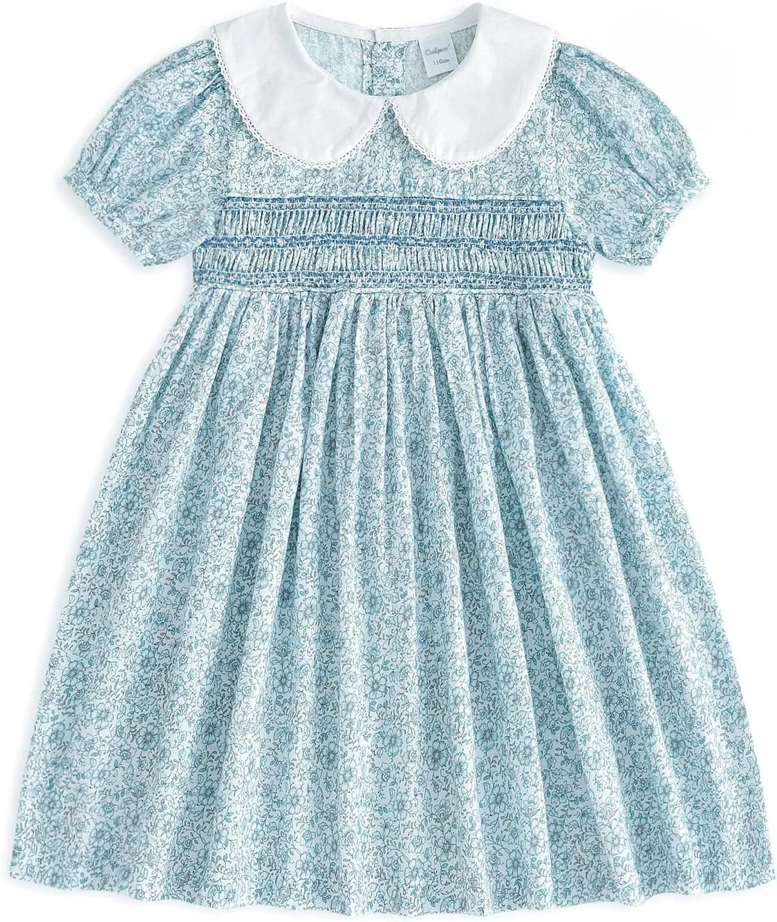Curipeer Little Girls Summer Dress Floral Short Sleeve Cotton Casual Outfit Dress 12M-8Y