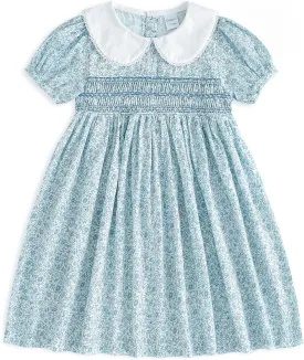 Curipeer Little Girls Summer Dress Floral Short Sleeve Cotton Casual Outfit Dress 12M-8Y