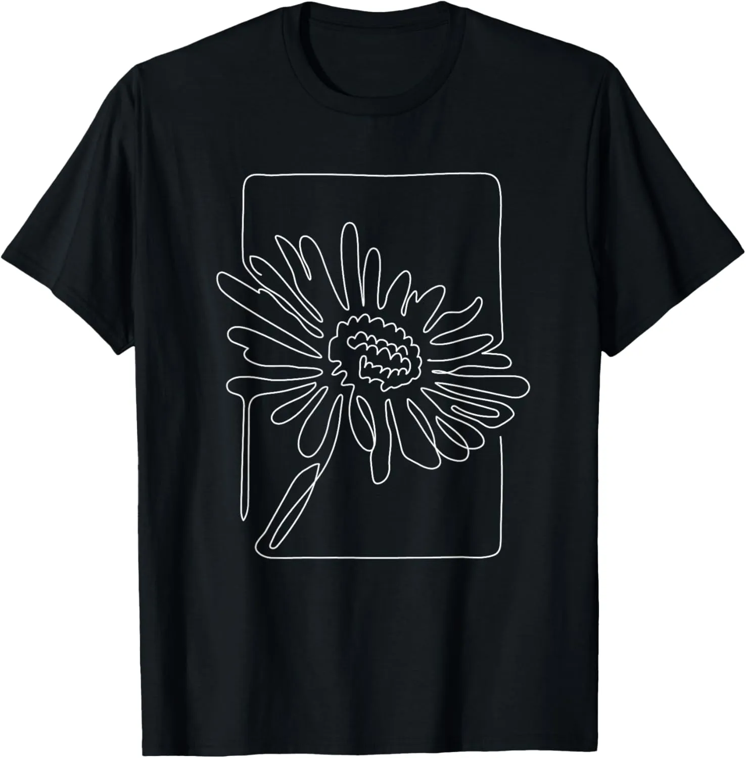 Daisy Flower Aesthetic One Line Art Artistic Drawing Artsy T-Shirt