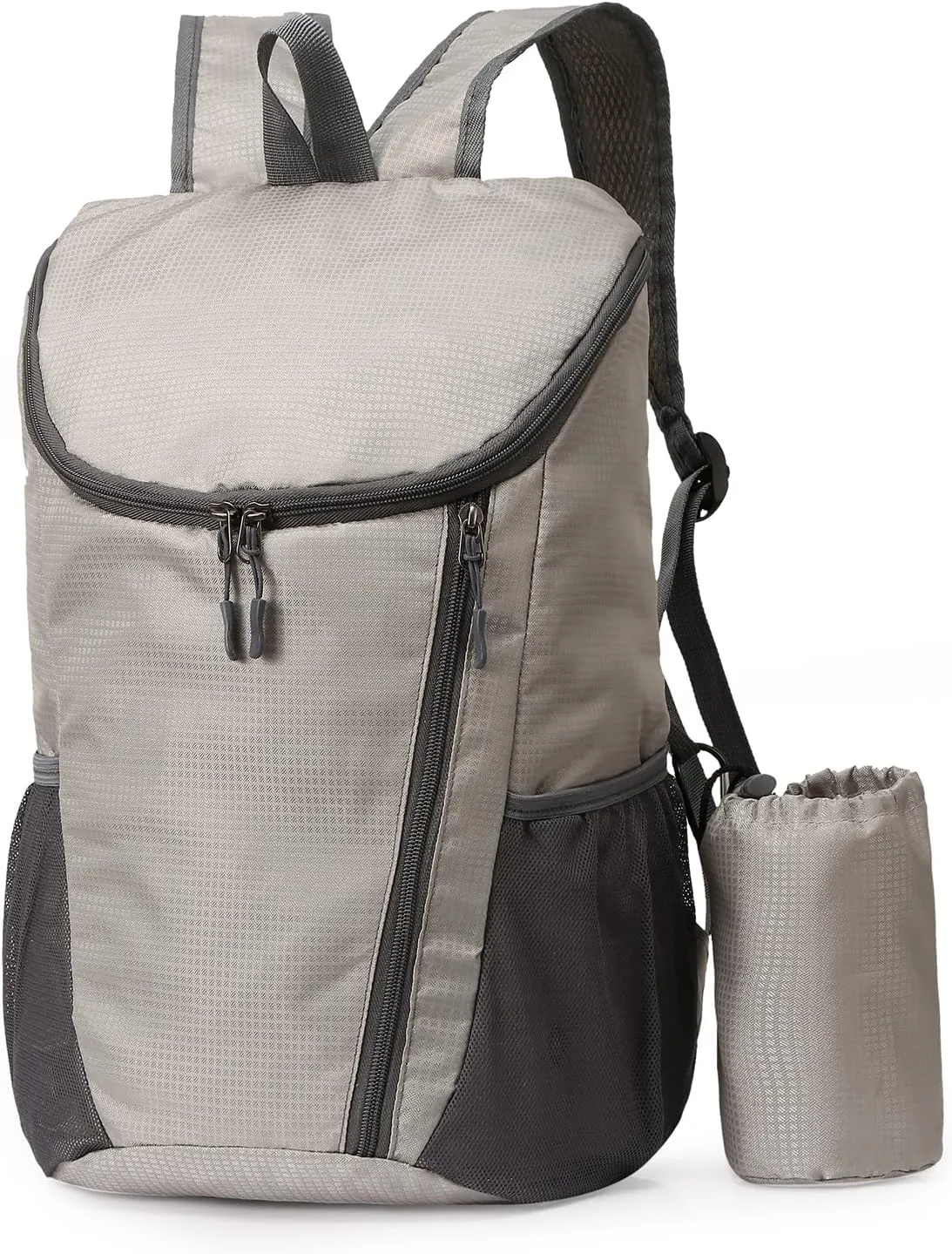 DOVO Hiking Backpack, Waterproof and Wear-resistant Lightweight Backpack Packable,Outdoor Travel Camping Daypack Foldable-GERY
