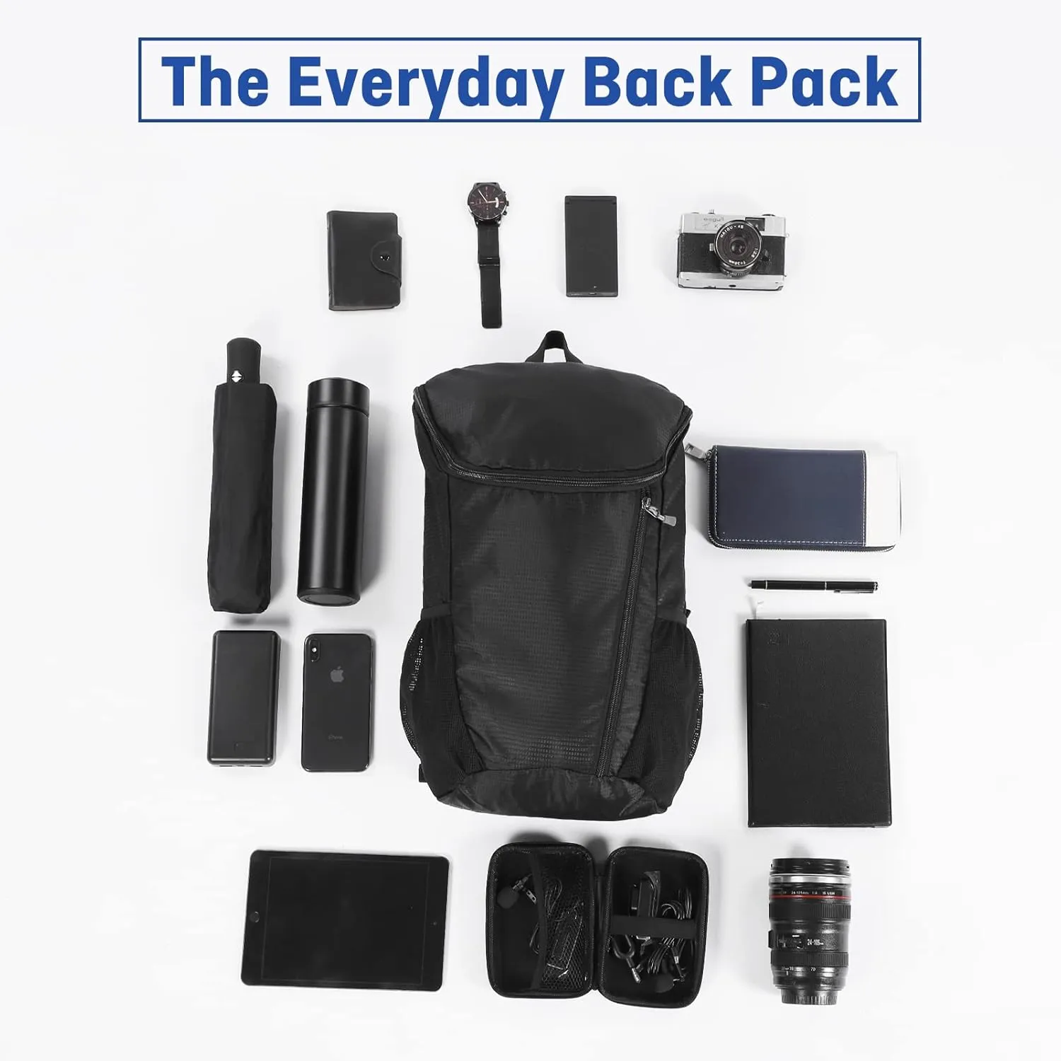 DOVO Hiking Backpack, Waterproof and Wear-resistant Lightweight Backpack Packable,Outdoor Travel Camping Daypack Foldable-GERY