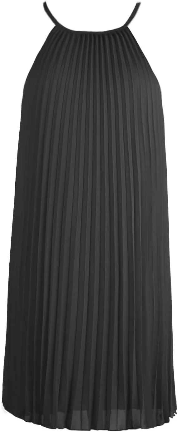Ellames Women's 2024 Summer Spaghetti Strap Pleated Casual Swing Dress with Belt