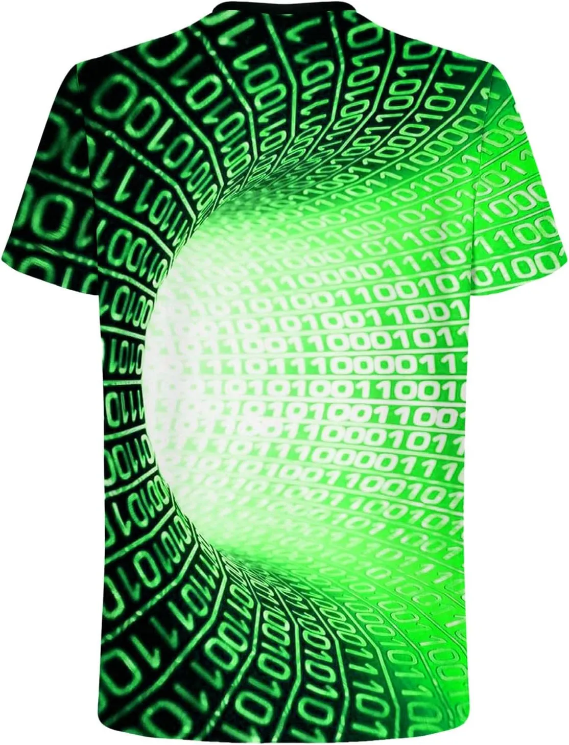 Geometry Print Loose Fit Tshirts for Man Summer Fall Long Sleeve Crew Neck Funny Fishnet Tops Shirts Mens 2024