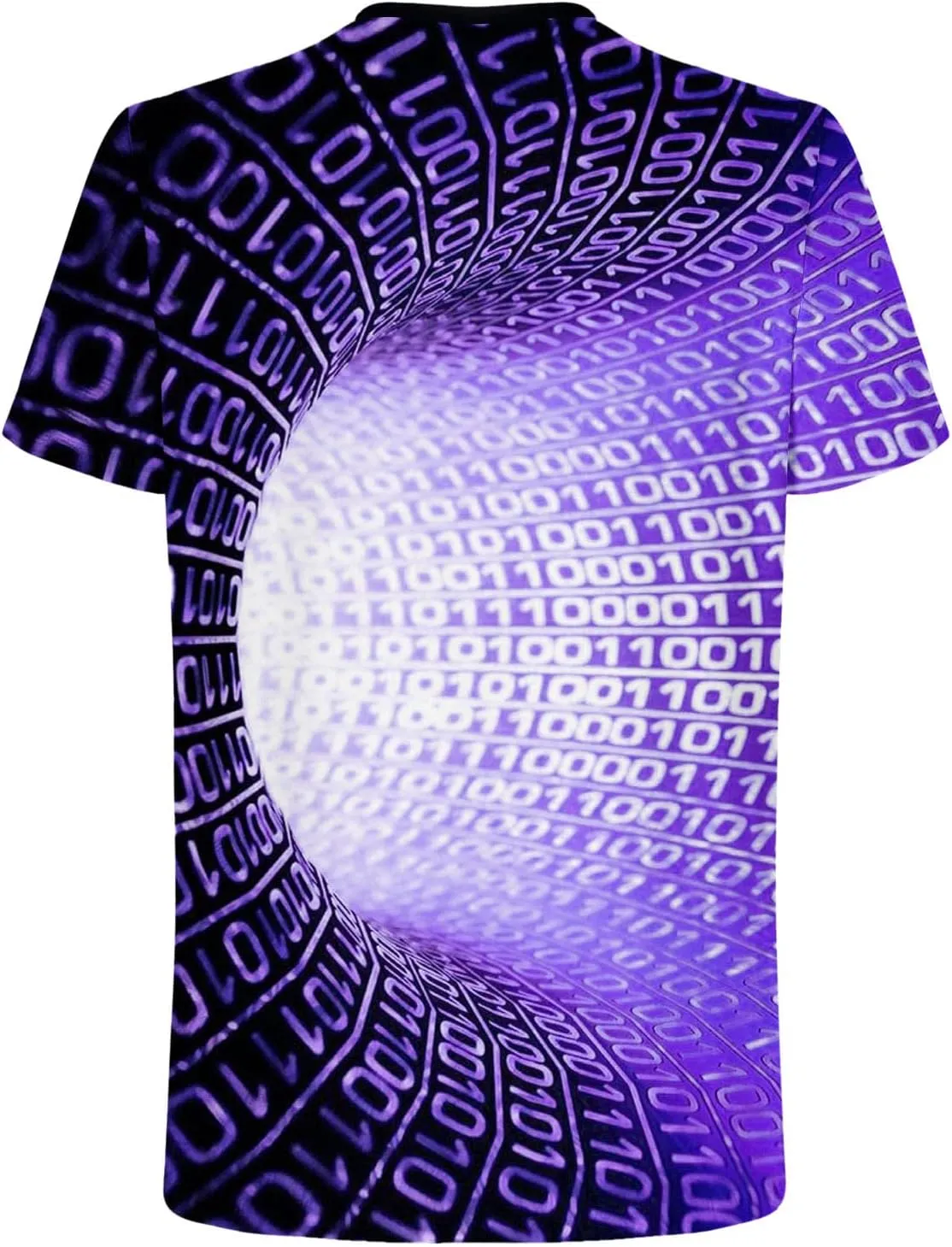 Geometry Print Loose Fit Tshirts for Man Summer Fall Long Sleeve Crew Neck Funny Fishnet Tops Shirts Mens 2024