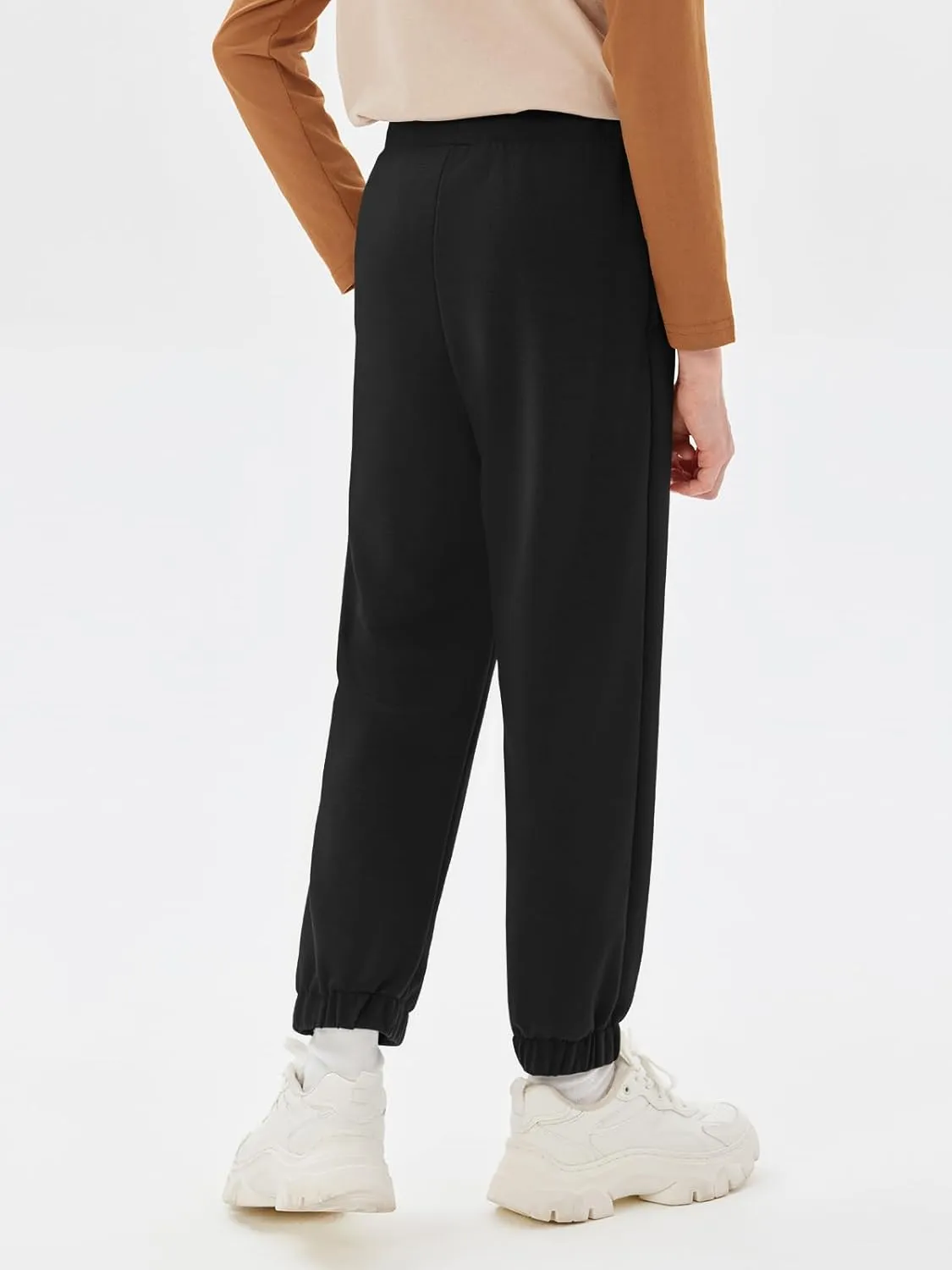 Haloumoning Boys Athletic Sweatpants Basic Elastic Waist Joggers Active Pants with Pockets 5-14 Years