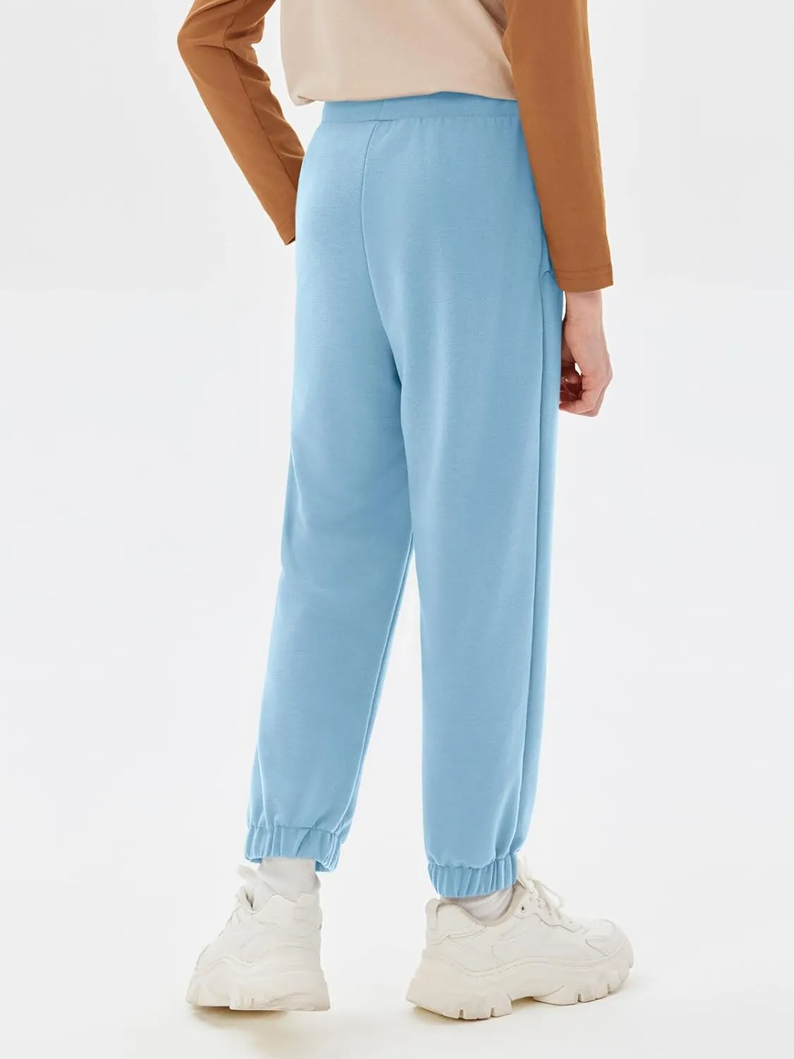 Haloumoning Boys Athletic Sweatpants Basic Elastic Waist Joggers Active Pants with Pockets 5-14 Years