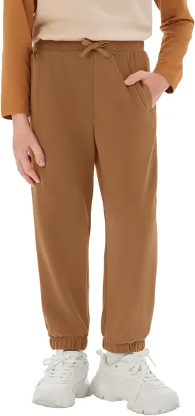 Haloumoning Boys Athletic Sweatpants Basic Elastic Waist Joggers Active Pants with Pockets 5-14 Years
