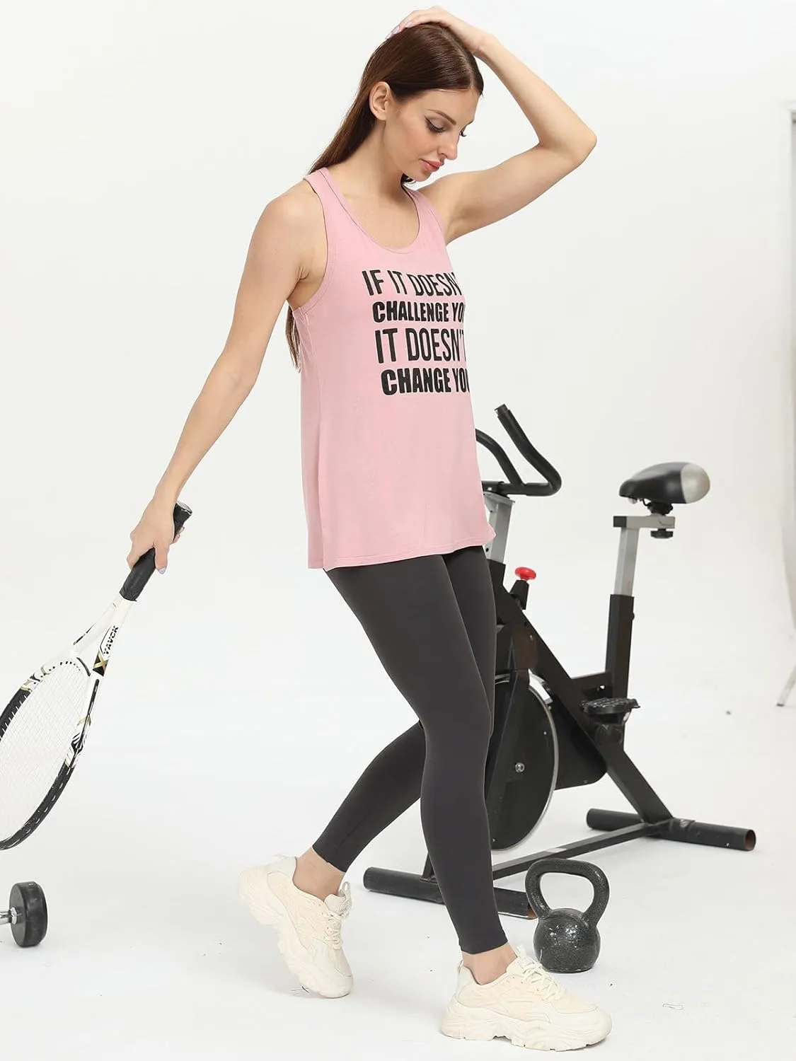IRISGOD Womens Workout Tank Tops Summer Graphic Twisted Back Sleeveless Tops Athletic Gym Shirts