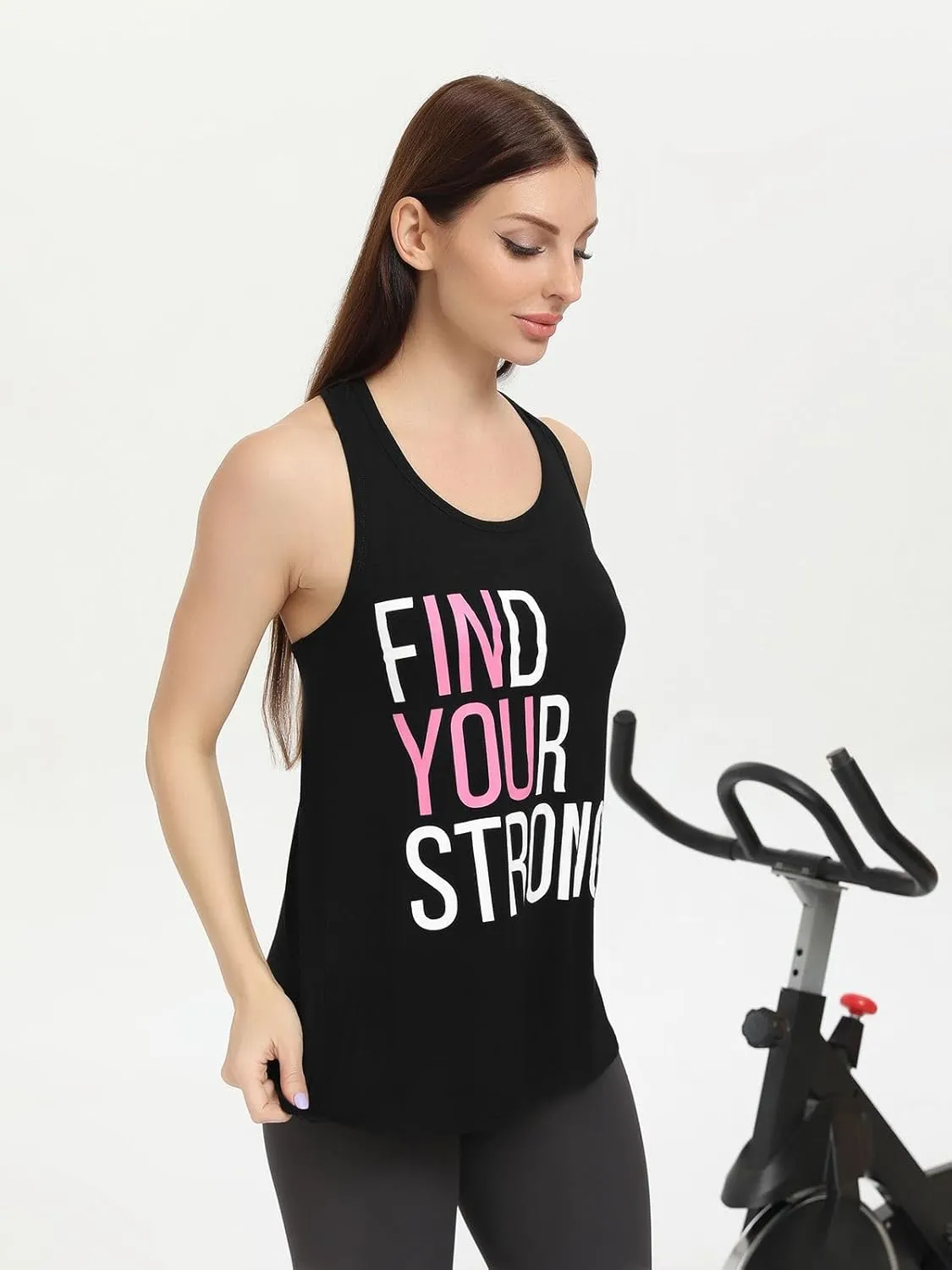 IRISGOD Womens Workout Tank Tops Summer Graphic Twisted Back Sleeveless Tops Athletic Gym Shirts