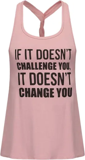 IRISGOD Womens Workout Tank Tops Summer Graphic Twisted Back Sleeveless Tops Athletic Gym Shirts