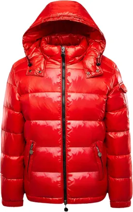 JEsilunmaMY Men's Thermal Shiny Hooded Puffer Jacket Winter Coats Water-Resistant Down Coats Insulated Padded Puffy Coat