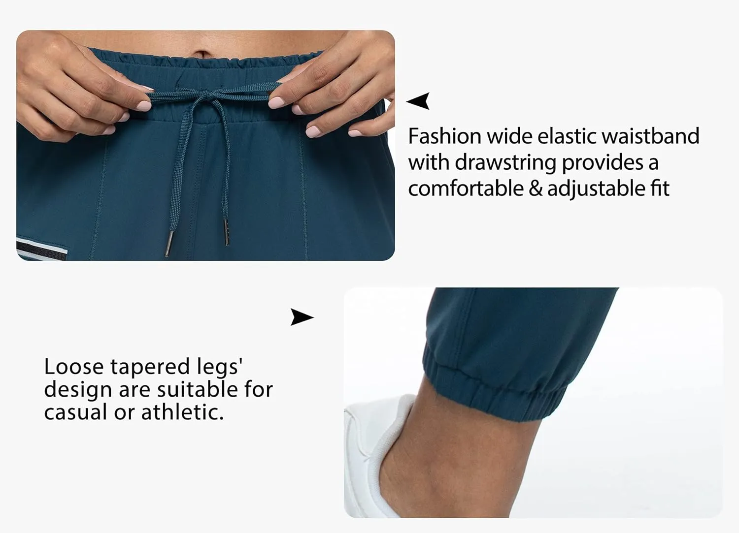 Kcutteyg Womens Joggers with Pockets, Lightweight Quick Dry Athletic Workout Soft Pants for Gym, Yoga, Running