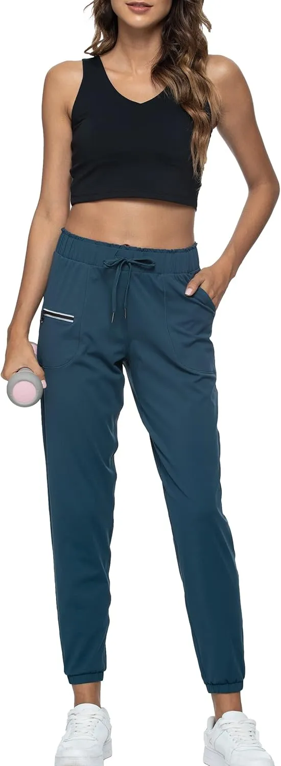 Kcutteyg Womens Joggers with Pockets, Lightweight Quick Dry Athletic Workout Soft Pants for Gym, Yoga, Running