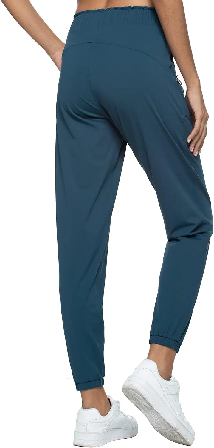 Kcutteyg Womens Joggers with Pockets, Lightweight Quick Dry Athletic Workout Soft Pants for Gym, Yoga, Running