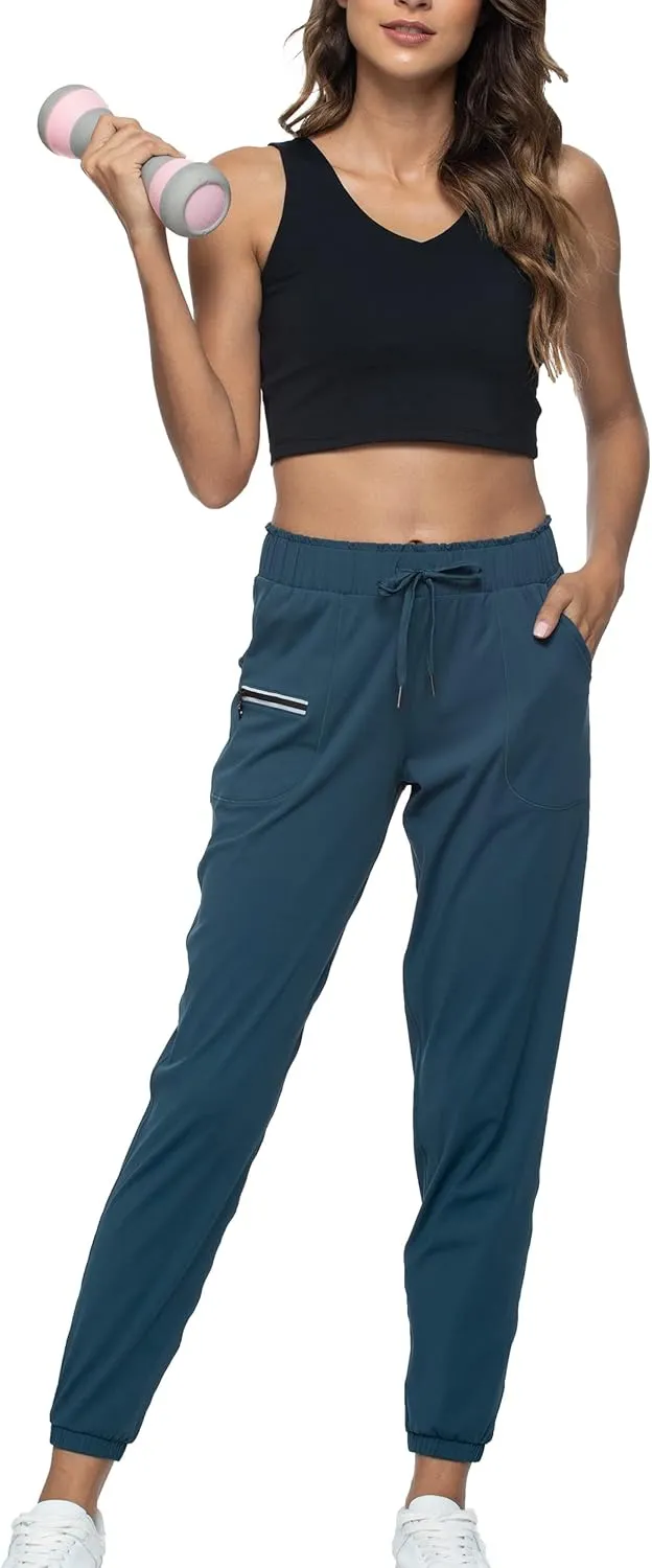 Kcutteyg Womens Joggers with Pockets, Lightweight Quick Dry Athletic Workout Soft Pants for Gym, Yoga, Running