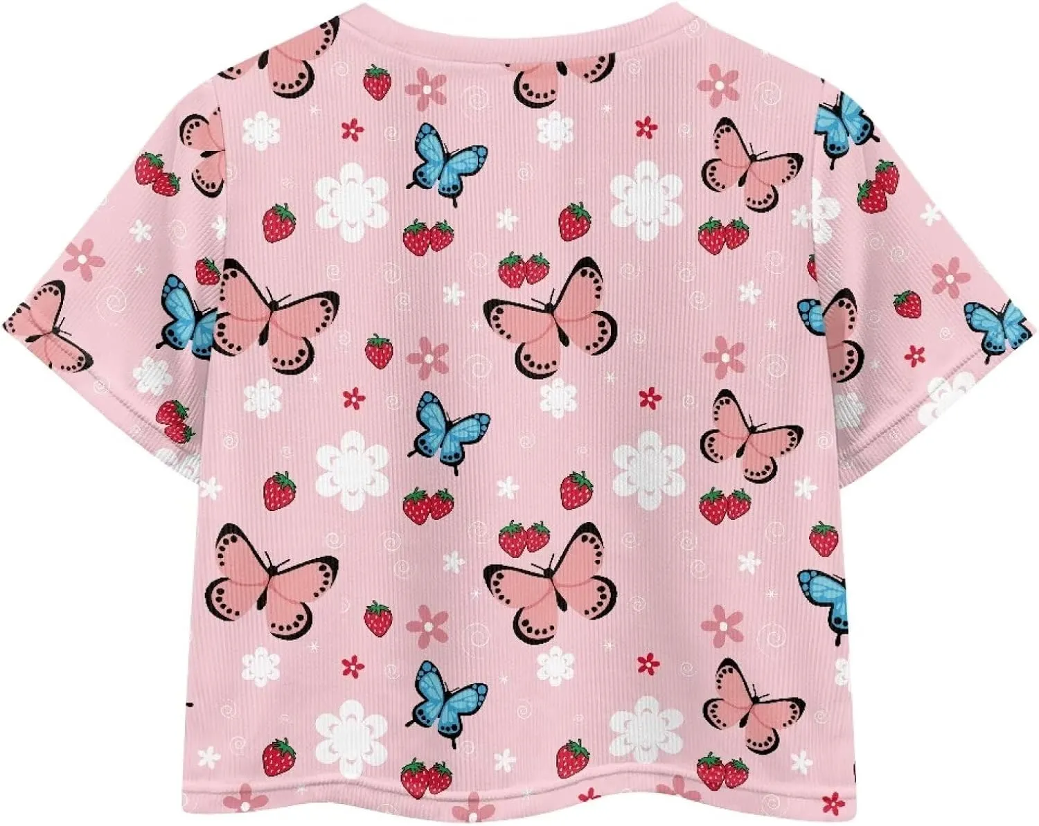 Kids T Shirt Short Sleeve Crop Tops for Girls Summer Clothes Pullover Tees Shirt 5-14