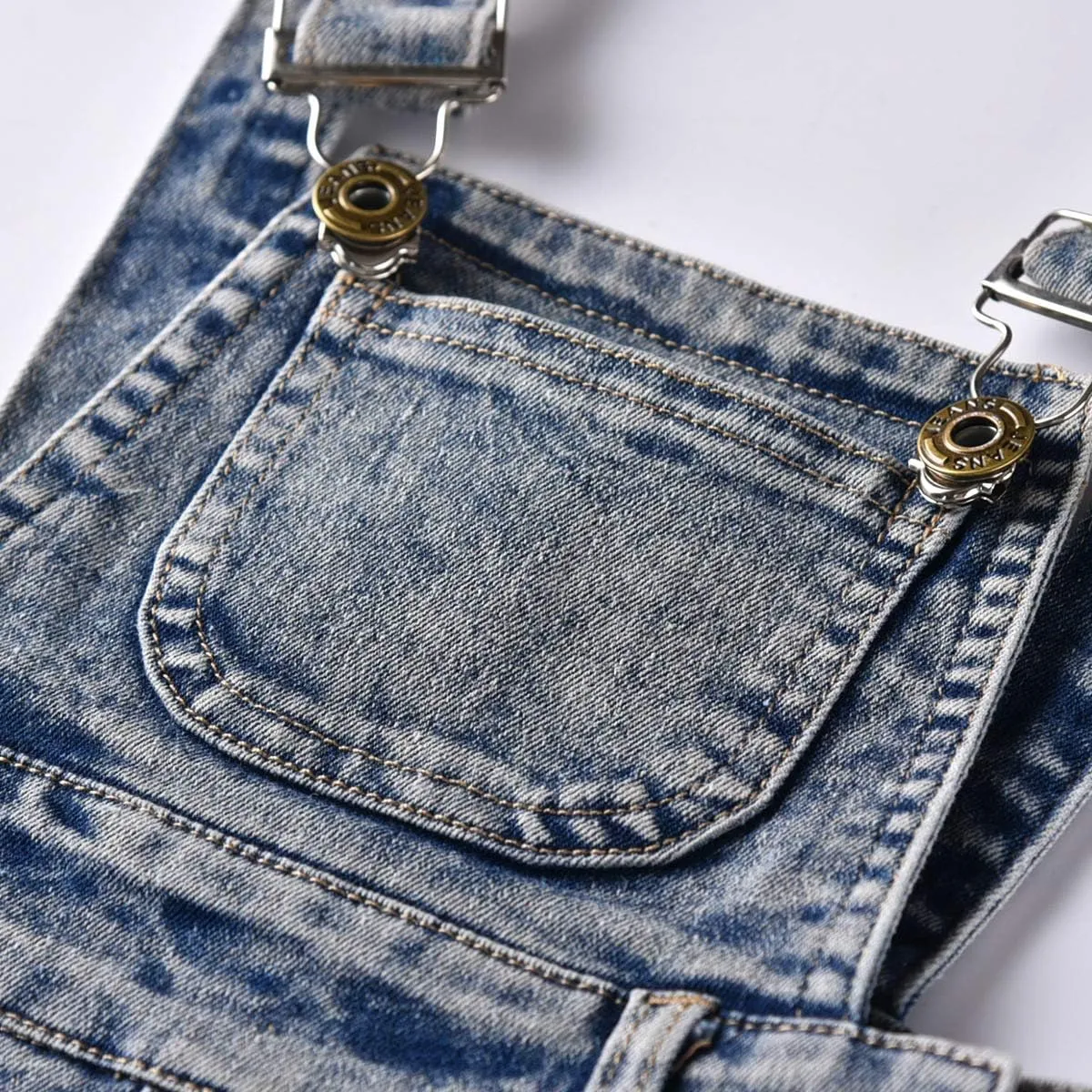 KIDSCOOL SPACE Baby Little Girl Jean Overalls,Big Ripped Denim Shortall
